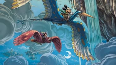 Détail de la couverture de "Mickey et la terre des anciens"