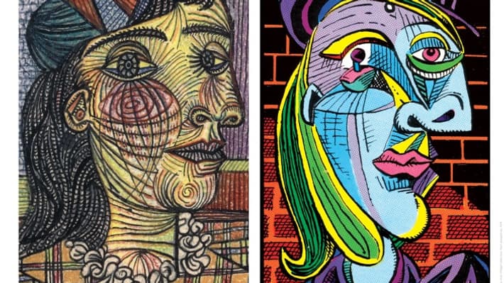 Détaile de l'affiche de l'exposition Picasso et la bande dessinée Détaile de l'affiche de l'exposition Picasso et la bande dessinée