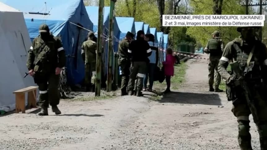 *un présumé "camp de filtration" russe dans la commune de Bezimenne