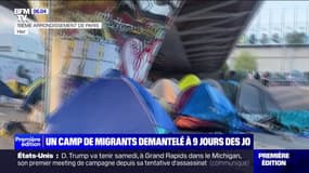 Paris: l'un des plus grands camps de migrants démantelé à 9 jours des JO