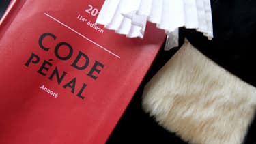 Un avocat tient une copie du Code pénal, le 30 juin 2017 à Quimper. (Photo d'illustration)