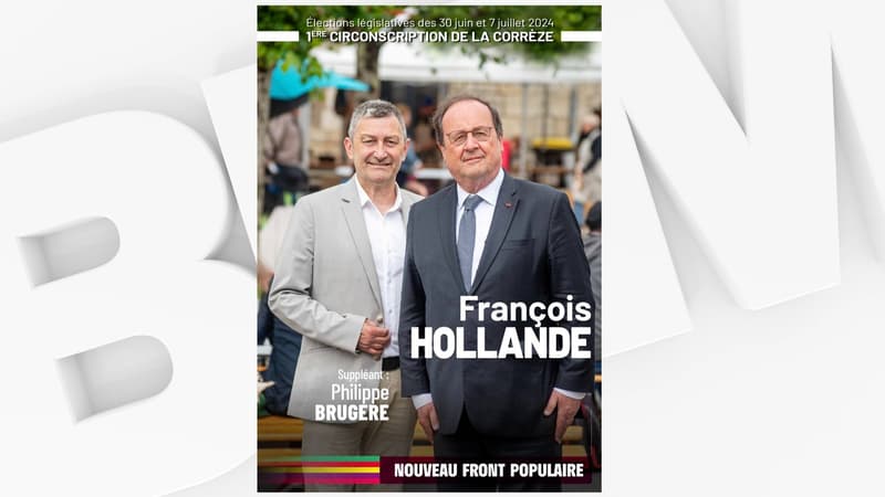 Législatives: François Hollande dévoile son affiche estampillée Nouveau Front populaire