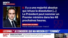 Pour Sébastien Lecornu, "il y a une majorité absolue qui refuse la dissolution", la situation permet donc au Président de nommer "un Premier ministre dans les 48 heures"