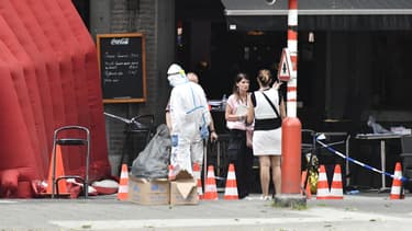 Sur les lieux de l'attaque, à Liège, le 29 mai 2018.