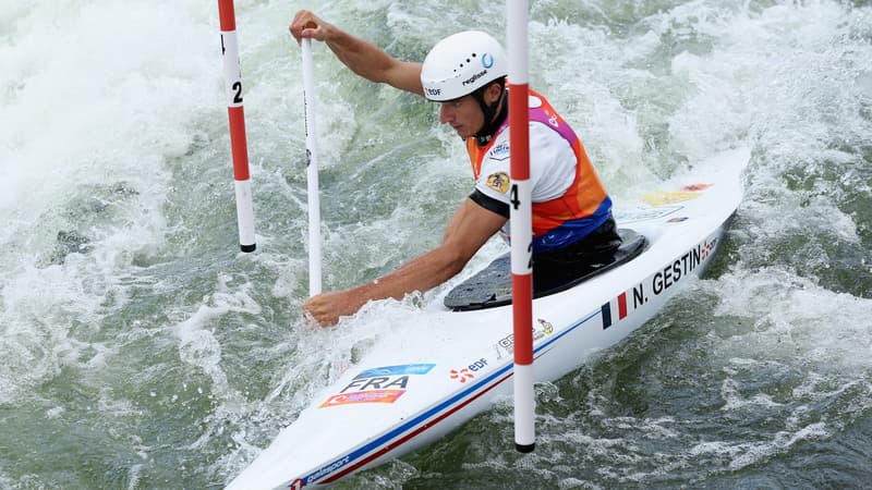 Le Français Nicolas Gestin lors des championnats du monde de canoë, 2 octobre 2025