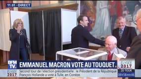 Présidentielle 2017: Emmanuel Macron a voté au Touquet