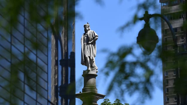 La statue de Christophe Colomb à New York.