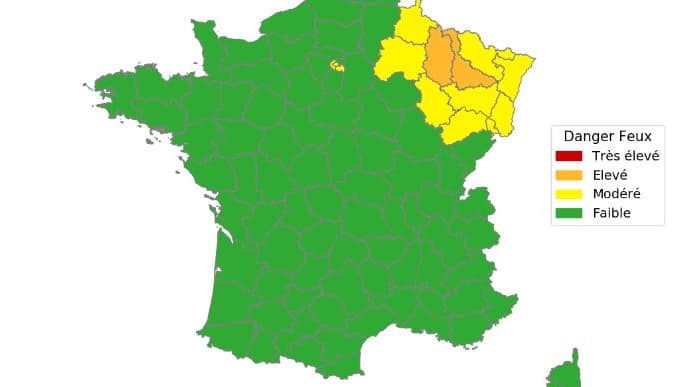 Deux départements sont placés en vigilance orange pour risque élevé de feux de forêt.