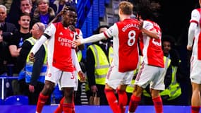 La joie des Gunners, victorieux face à Chelsea.
