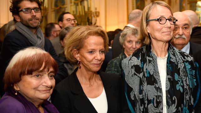 La réalisatrice Agnès Varda, la présidente du CNC Frédérique Bredin et la ministre de la culture Françoise Nyssen