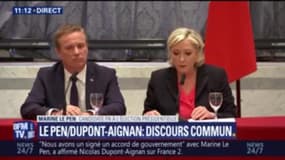 Marine Le Pen: "Si je suis élue Présidente, je nommerais Nicolas Dupont-Aignan Premier ministre"