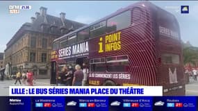 Lille: le bus du festival Séries Mania place du théâtre