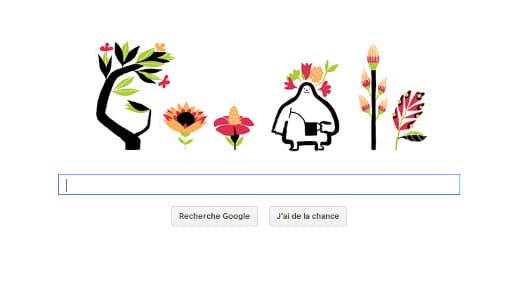 Le doodle en hommage à l'équinoxe de printemps, de Google.