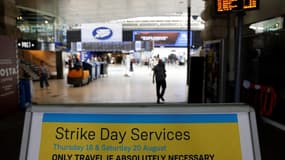 Grève à la gare de Waterloo (Londres) ce samedi 20 août.