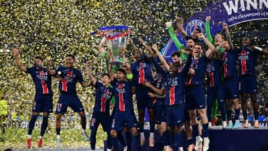 Marquinhos, capitaine du PSG, soulève la Ligue des champions, 31 mai 2025