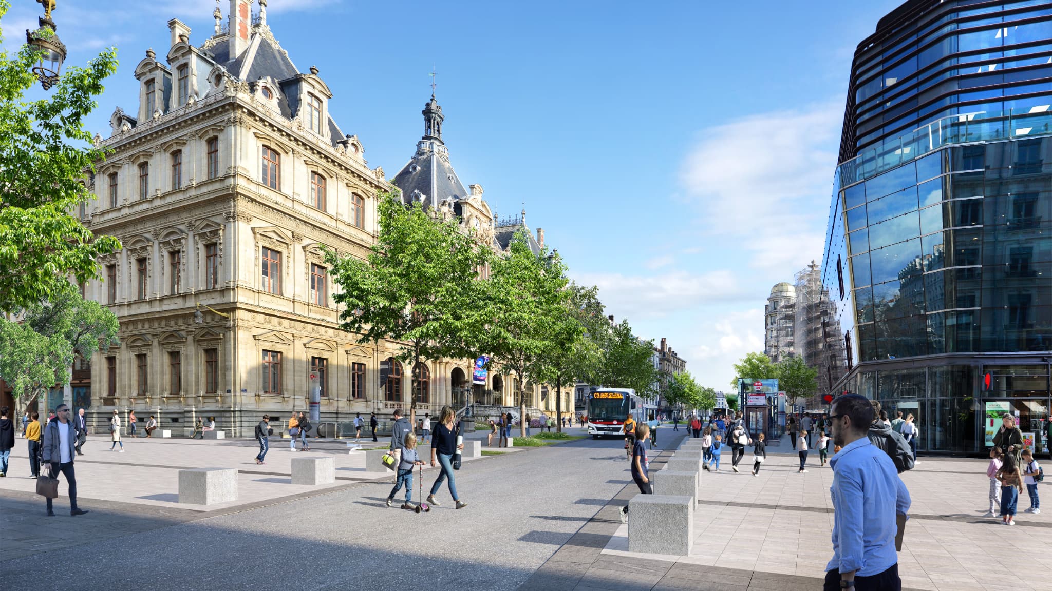 La place des Cordeliers de Lyon, à l'horizon 2025 (illustration).