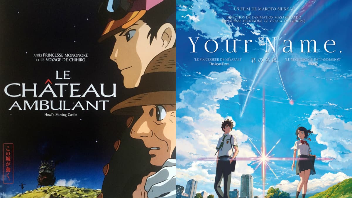 Les affiches du Château ambulant et de Your Name. Les affiches du Château ambulant et de Your Name.