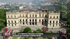 Les dégâts impressionnants de l'incendie au Musée national de Rio