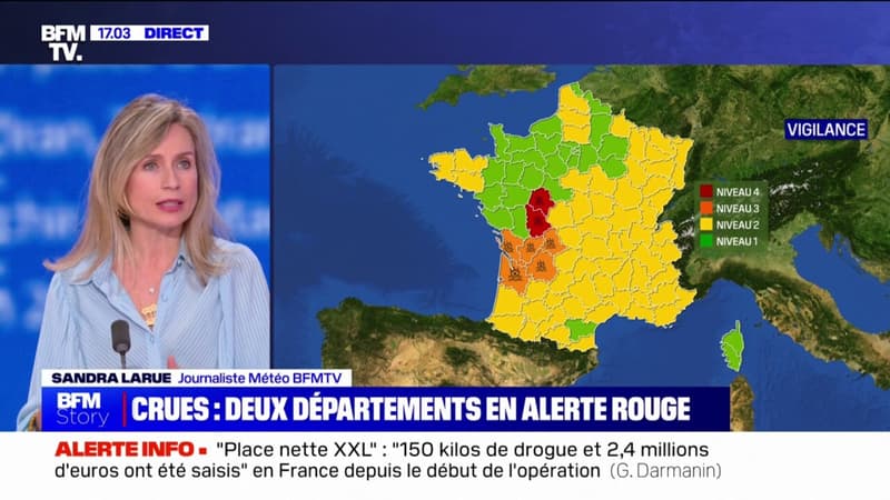 Crues: Météo-France passe l'Indre-et-Loire et la Vienne en vigilance rouge