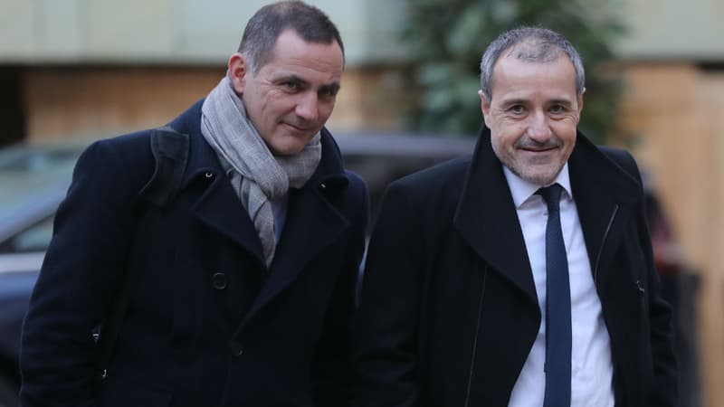 Jean-Guy Talamoni (droite) et Gilles Simeoni (gauche), à Paris le 22 janvier 2018