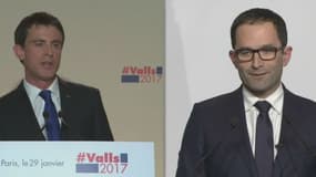 Benoît Hamon a pris la parole avant que Manuel Valls n'ai achevé son discours dimanche soir