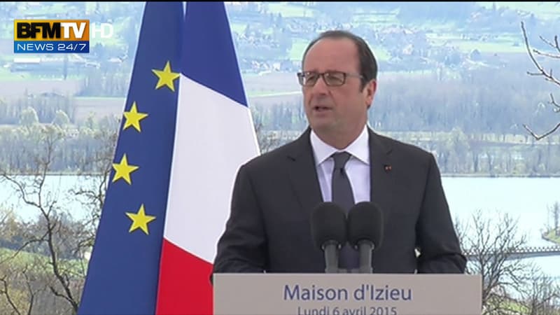 François Hollande lors de son discours à Izieu ce lundi.