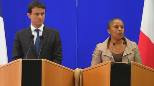 Manuel Valls et Christiane Taubira en août 2013.