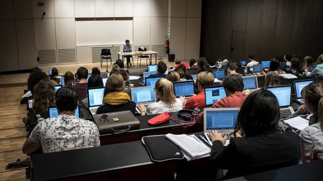 Un cours à l'université (illustration).