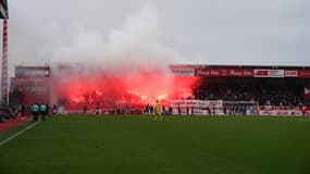 Le stade Francis-Le Blé lors de Brest-Racing Club de Lens le 20 avril 2025