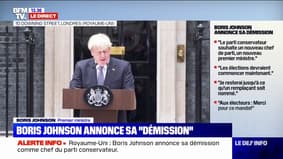 Boris Johnson annonce sa démission