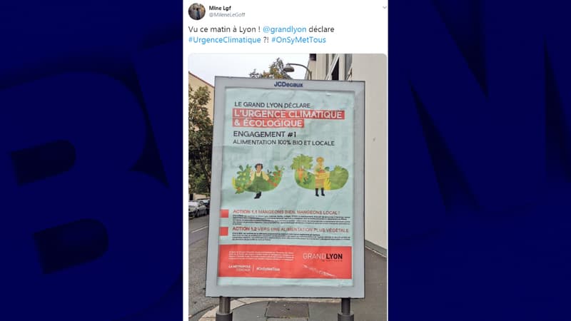 Des fausses affiches du Grand Lyon ont été collées jeudi à Lyon.