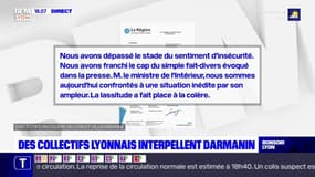 En visite à Lyon ce jeudi, Gérald Darmanin a été interpellé dans un courrier par des collectifs de citoyens