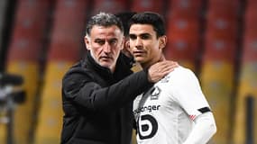 Christophe Galtier et Benjamin André à Lille en avril 2021