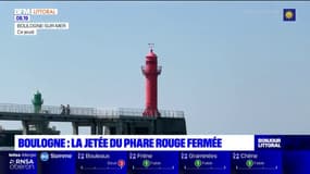 Boulogne-sur-Mer: la jetée du phare rouge fermée