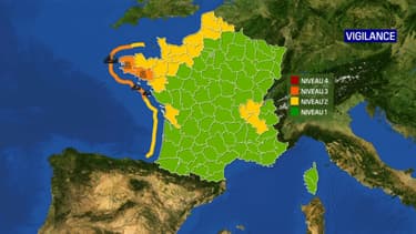 Trois départements de l'Ouest placés en vigilance orange, le 14 janvier 2020.