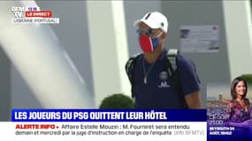 Les joueurs du PSG quittent leur hôtel à Lisbonne