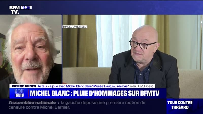 Regarder la vidéo ÇA S'EST PASSÉ SUR BFMTV - Michel Barnier, Jean-Marie Poiré, Pierre Arditi...pluie d'hommages pour Michel Blanc