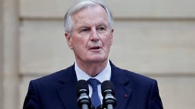 Le nouveau Premier ministre Michel Barnier à Matignon le 5 septembre 2024.