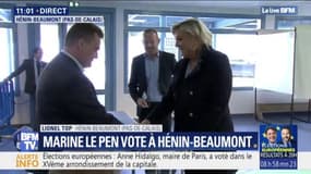 Européennes: Marine Le Pen a voté à Hénin-Beaumont