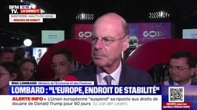 Droits de douane américains: "Nous souhaitons que les tarifs douaniers restent à un niveau très bas", indique Éric Lombard 