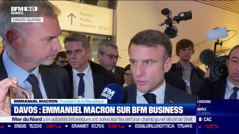 Davos : Emmanuel Macron sur BFM Business