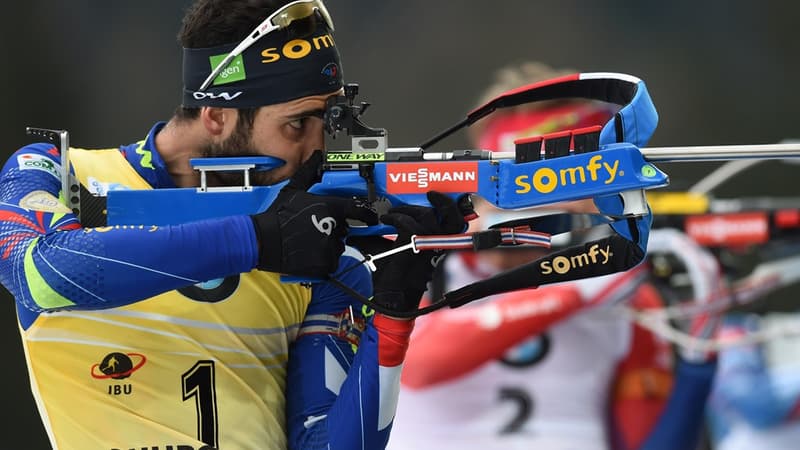 Martin Fourcade au tir à Ruhpolding (Allemagne)