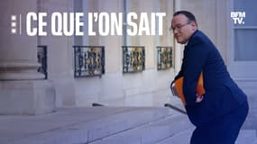 Damien Abad, lors de son arrivée à l'Élysée pour le premier conseil des ministres du gouvernement d'Élisabeth Borne, lundi 23 mai 2022