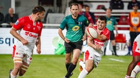 Le Biarritz Olympique, au Parc des Sports d'Aguilera le 28 avril 2023