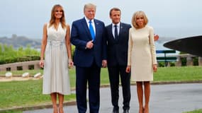 Le couple Trump accueilli par les Macron, samedi 24 août 2019, en ouverture du G7 à Biarritz