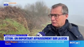 Orne: la RD136 fermée au niveau de Céton après un effondrement 