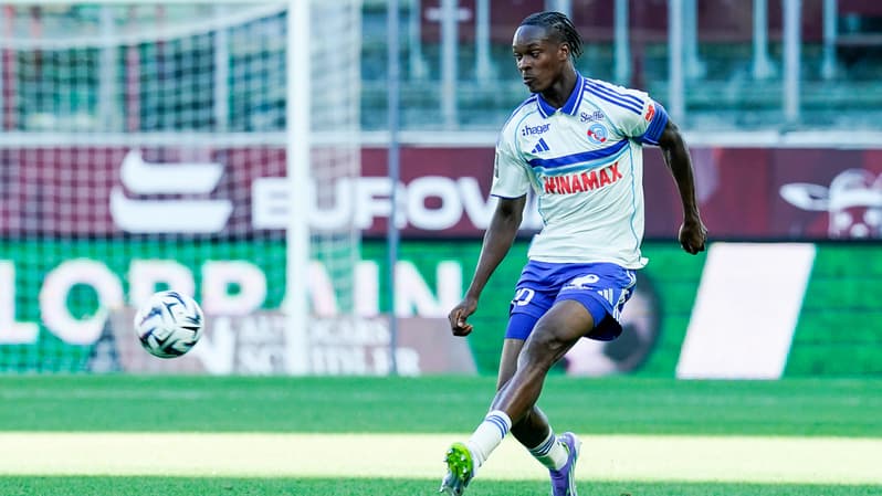 Emmanuel Emegha lors de Metz-Strasbourg, le 17 août 2025 en Ligue 1