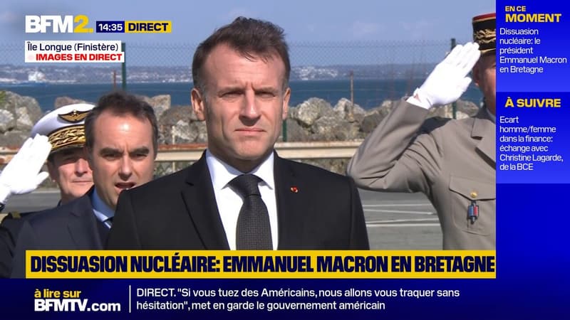 Dissuasion nucléaire: Emmanuel Macron sur la base de l'Île Longue, en Bretagne