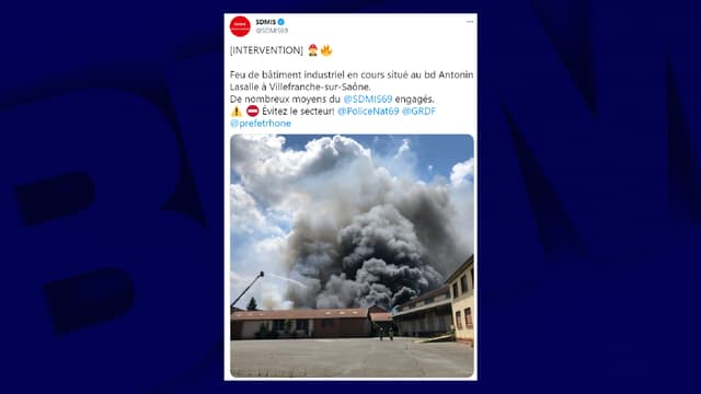 Un incendie s'est déclaré dans une carrosserie à Villefranche.