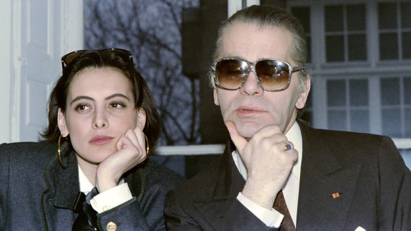 Inès de la Fressange et Karl Lagerfeld en 1987